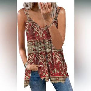 Soesdemo Womens V Neck Sleeveless Tank Top Tunic for Leggings New With Tags